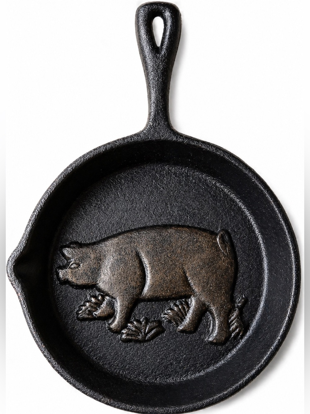 Vintage Cast Iron Bear Skillet Hermitage Pottery Rustic Cabin Decor Small Pan